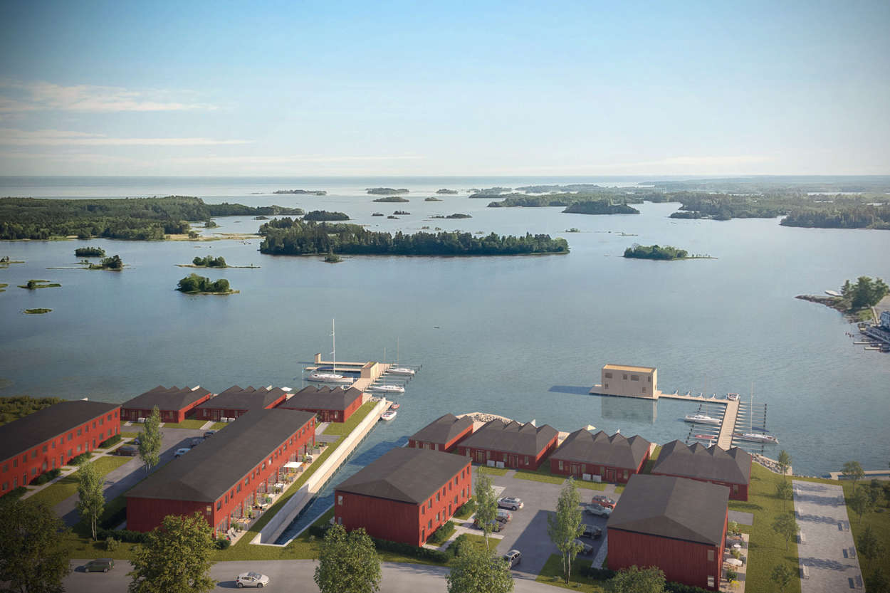 Projektet planeras byggas direkt mot vackra Karlholmsfjärden