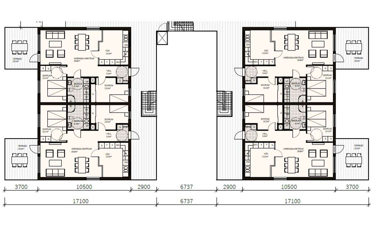 Exempel planlösning lägenheter med balkonger