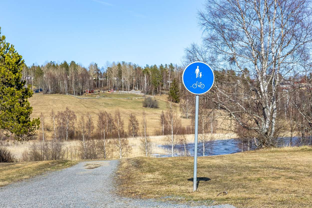 Gångväg/grönområde intill Gumåsviken